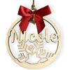 WHITE COMET Pallina di Natale Personalizzata in Legno con Nome e Fiocco di Neve, Decorazione Natalizia Artigianale con Taglio Laser, Addobbo per Albero, Idea Regalo, Made in Italy