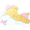Albalù Magnete Bomboniera Nascita Battesimo Rosa - Calamita Legno Orsetto Dormiglione 5x4 cm - Segnaposto Confettata per Bimbo e Bimba Idea Bomboniere