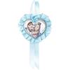 Albalù Sopraculla Cuore Sacra Famiglia Argento Laminato Colorato con Carillon Musicale - Misure 25x12cm circa - Made in Italy Regalo Bimbo appena nato