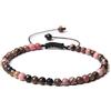 Generic Bracciale di pietra dura chakra talismano uomo donna unisex regolabile (Agata colorata nera)