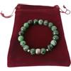 Generic Braccialetto di agata verde 19 cm elastico UNISEX bracciale pietra regalo donna uomo unisex natale chakra