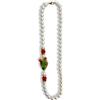 Handmade Collana con Perle di Maiorca e Ciondolo Fico d'India in Ceramica - Collana Artigianale Fatta a Mano, 60 cm, Made in Italy, Idea Regalo Donna