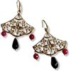 Handmade Orecchini a ventaglio con Tris di Pietre Dure