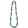 Handmade Collana in Pietre Dure Blu Cobalto e Perle di Fiume