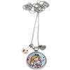 Handmade Collana lunga con disegno di Alice e il Bianconiglio
