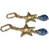 Handmade Orecchini a forma di stella placcati in oro con ganci a scomparsa