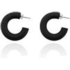 Knick Knack OÜ Orecchini Minimalisti a Cerchio: Accessori Intemporali e Chic (M, Nero)