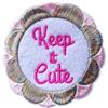 Bling! Handmade Keep it Cute Toppa Ricamata Termoadesiva Felicità Fiore | Cucire | Emblema Applique Distintivo Spilla Abbigliamento T-shirt Jeans Cappelli Pantaloni Borse Accessori Giacche Zaino | 7cm