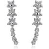Meissa Orecchini a stella in argento 925 di Meissa Orecchini a polsino con diamante e zirconia cubica Orecchini a perno ipoallergenici