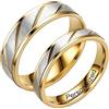 Ihanskio Personalizzato Anello per le Coppie Doppio Della Banda di Colore Del Modello Anelli All'interno Può Inciso Personalizzato di Nozze Promessa Anelli di Fidanzamento 6-13# (Gold Stripe-6mm/4mm, Custom)
