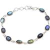 Kanika Jewelry Trove AAA Handmade Oval Labradorite Gemstone Bracelet -925 Sterling Silver Women Christmas Bracelet length 7.5 Jewelry for, Braccialetti d'argento per regalo delle donne