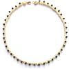 Handmade collana beige/dorata/nera con cristalli di vetro, Gioielli all'uncinetto, girocollo di pizzo, Made in Italy, Bijoux da donna, Lavorazione Artigianale