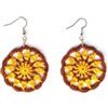 Meraki Studio Orecchini tondi/mandala, orecchini grandi all'uncinetto, giallo e marrone, Gioielli all'uncinetto, stile boho, Made in Italy, Bijoux da donna, Lavorazione Artigianale