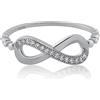 Meissa Anelli Inifini in Argento 925 Sterling Placcato Oro Anelli di Matrimonio Fidanzamento Amore Infinito Nodo d'amore Regalo Gioielli Compleanno Anniversario Fascia Impilabile 3
