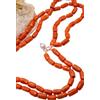 Handmade Collana 2 Fili Lunga Corallo Bamboo Rosso Sciacca Perle | Collana artigianale