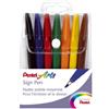Pentel Sign Pen S520 Pennarello a punta di fibra Pochette de 7 Assortiti