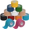 BB Sport 12 Rotoli Nastro Kinesiologico 5 m x 5,0 cm Diversi Colori E-Book Esempi Applicazione Tape Kinesiologico Muscolare Cerotto, Colore:misto
