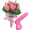 realGOOS Bouquet di fiori rosa da sposa con piselli e pistola ad acqua per la festa sexy di addio al nubilato gadget per adulti hot party 18+