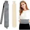 NICEWAT Borsa dell'acqua calda lunga da 2 l, con fodera, soffice, 72 cm, con scaldamani, lunga bottiglia d'acqua con chiusura per collo e spalle, lavabile per donne e uomini