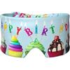 JaoXer Mascherina per occhi e orecchie con stampa di cupcake di buon compleanno, morbida e traspirante, ideale per viaggi, meditazione e uso notturno