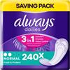 Always Dailies, salvaslip singoli normali Fresh & Protect, confezione da 4 x 60