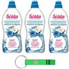 Beni Culinari 3x Scala Ammorbidente Concentrato Fiordaliso e Gardenia 60 Lavaggi, Flacone in PET 100% riciclato Dermatologicamente testato,1500ml + Portachiavi Beni Culinari in Omaggio