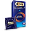 Durex Intensity - 10 preservativi XL da uomo senza lattice ultra fini ultra lubrificati - più calore corporeo condiviso - taglia grande