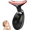 ALCOGOALL True Beauty Glow - Massaggiatore facciale con 7 LED, massaggiatore elettrico per viso e collo, strumento per la rimozione delle rughe, dispositivo per scolpire il viso (nero)
