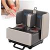 JMOUZHG Massaggiatore Shiatsu 2 in 1 per piedi e poggiapiedi, con riscaldatore, vibrazione, impasto, compressione, muscoli stanchi e fascite plantare, beige (beige)