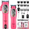 KEMEI 8502 - Set di tagliacapelli professionali da uomo, kit elettrico senza fili, set di tagliacapelli da barbiere, lame DLC, motore da 9000 giri/min, ricaricabile tramite USB di tipo C