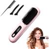 BNOYONERAS Spazzola per capelli elettrica, spazzola lisciante senza fili, ricaricabile, spazzola riscaldante, per donne e uomini senza fili, con display a LED, 3 livelli di temperatura, per lisciare e arricciare