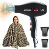 Altéax Jetflow Phon Capelli Professionale 2300W con Motore AC Lunga Durata, Termostato di Sicurezza, 3 temperature e 2 velocità - Phone Capelli Compatto ed Ergonomico - Omaggio Mantella Parrucchiere