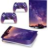 PDURMBUAB Nessuna Schiuma Nessuna Bolla Pelle Decalcomanie Anime Console Per PS5 Disk Edition 2 Controller Pellicola Vinile Avvolge, Durevole, Resistente Graffi 07468