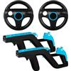 Machine-Ya Wii Zapper Gun e volante compatibile con Nintendo Wii e Wii U Remote Game (confezione da 2, nero)