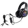 Tomvorks Cuffie da Gioco da 3,5 Mm Microfono Omnidirezionale Illuminazione RGB Controllo del Volume Cuffie Gioco Leggere per Console PC Smartphone Laptop Giocatori (Nera)