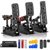 SIMSONN Plus X Sim Racing Pedals PC Racing Simulator Sensore di pressione HE Pedale idraulico Supporto per reattore aptico (nero Plus X-P3-H3)