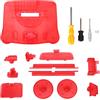 NUMNBE Custodia per Console Videogioco Retro N64 - Compatibile Tutte le Regioni Custodia in ABS Resistente e Colorata con Kit Completo Pulsanti Reset e Accensione con Cacciavite per Sosti (Red Transparent)