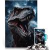 LKSDCBOT Puzzle da 1000 pezzi per adulti Animale dinosauro T. Rex Fatto di legno，per età pari o superiore a 14 anni Antistress Sfida difficile offerte come regali per tutta la famiglia。misurare：50x75cm