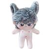 niannyyhouse 20 Centimetri Bambola di Peluche Grigio umanoide farcite Orecchie del Corpo nessun attributo Corpo Normale indossabile Abbigliamento Vestire (con Scheletro)