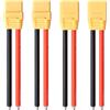 Lyeteung 2 Pairs XT90 Connettore, XT90 Maschio Femmina Battery Connettore con Alloggiamento Guaina e Cavo di Silicone 100mm 10 AWG, per Batteria Lipo, Giallo