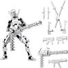 PLUSHCEWT T13 Action Figure, Personaggi d'azione stampati 3D, Dummy 13 Lucky 13 Robot Actionfigur, decorazione desktop per modellismo, amanti dei giochi (argento)