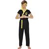 FIESTAS GUIRCA Costume da Lottatore Serpente Bambino - Guerriero Karate Nero Costumi Infantili Bambini 7-9 Anni
