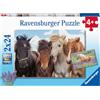 Ravensburger Puzzle per Bambini a Partire dai 4 Anni, 2 Puzzle da 24 Pezzi Ciascuno, 26x18cm, Cavalli