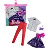 Barbie Mattel - Barbie and Ken Fashion 2-Pack, Purple Dress with Bow and White Polka Dot Shirt with Bow Tie and Red Pants