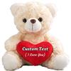MeterBear Orsacchiotto di peluche personalizzato con foto e testo su cuore, Teddy Bear Orsetto di peluche con cuore come regalo di Mi dispiace per lei e lui per San Valentino, Anniversario (20cm)