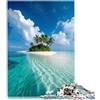 SYUNFEI Puzzle per adulti, spiaggia delle Maldive, puzzle da 1000 pezzi, 26 x 38 cm, puzzle di carta per bambini dai 14 anni in su, sofisticato da completare, ma divertente e divertente