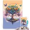 AITEXI Puzzle da 1000 pezzi per adulti Farfalle dell'albero della vita Gioco intellettuale giocattolo Decorazioni e regali unici per la casa 52x38cm