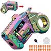 GLHYUOP Pistola giocattolo EDC in metallo, con punta delle dita, doppia trasformazione, dispositivo portatile per adulti, anti stress, giocattolo con 20 bullet morbide, può iniziare, 4,33 in (Colorful)