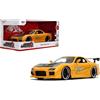 Jada Toys JDM Tuners 1:24 Scale Die-Cast 1993 Mazda RX-7 (FD) HKS, porte apribili, interni dettagliati, pneumatici in gomma, da collezione per età 8+ (giallo arancione)