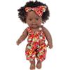 Comebachome Bolli Neri, da 12 Pollici American African Black Girl Bambola con Vestiti e Fascia, Bambola per Bambini congiunta Mobile realistica per Bambini (Stile 2)